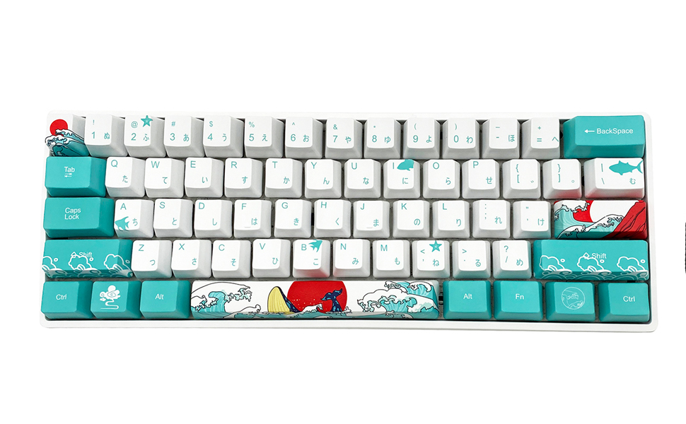 Amazon Mihiyiry Pbt キーキャップ 半透明デザインメカニカルゲーミングキーキャップ 104キー Cherry Mx スイッチと互換性のある キープーラー付き キーセット60 ゲーミングキーボードに最適 コーラルシー 61 9キー 日本語配列 Baod ゲーミングキーボード 通販