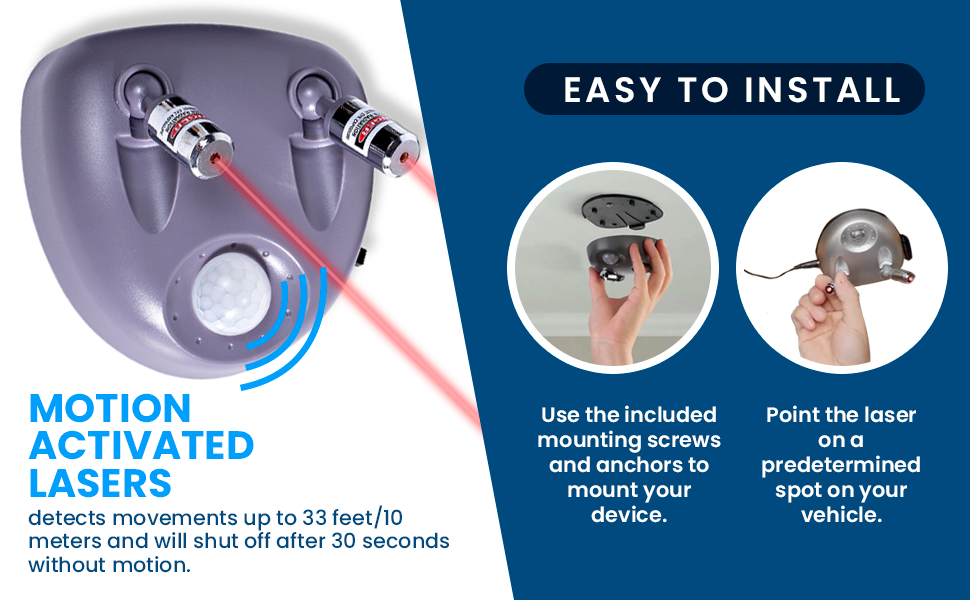 Dual Laser Motion Activated Parking Assistant Zento Deals Park Right Assistance Car Motion LED