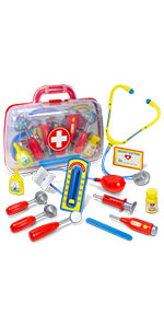 Kidzlane doctor kit with carrying case pretend doctor set for kids doctor dress up doctor toys 3+