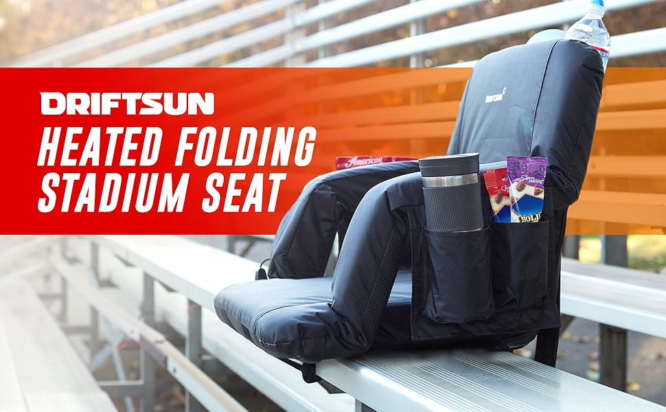 Driftsun Heated Reclining Stadium Seat Bleacher Chair