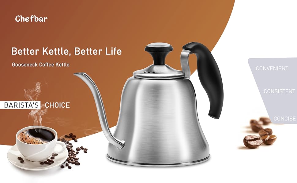 Chefbar Tea Kettle with Thermometer for Stove Top Gooseneck