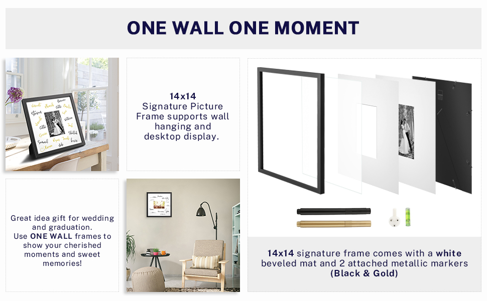 ONE WALL Tempered Glass 16x20 Signature Picture Frame with