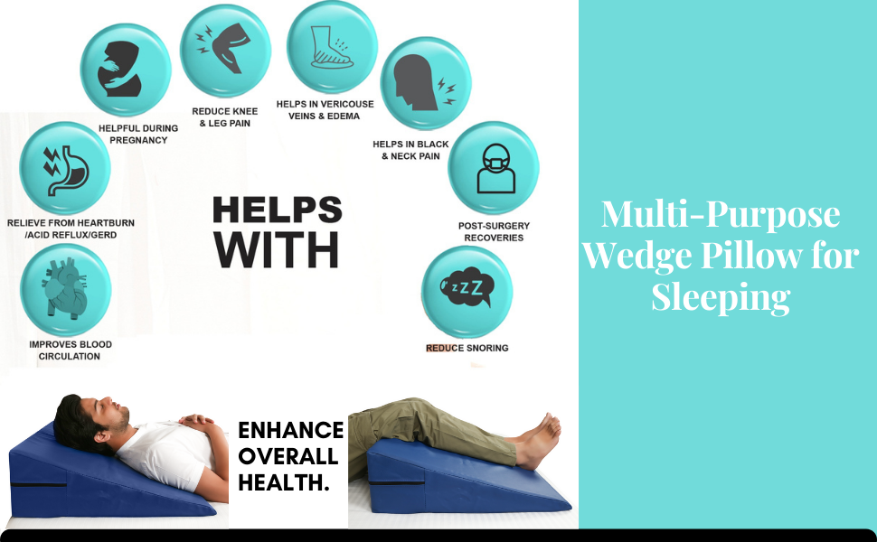 METRON MultiPurpose Bed Wedge Pillow for Acid Reflux for Sleeping