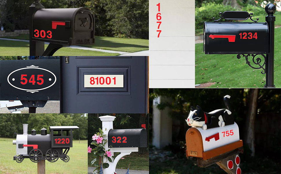 Mailbox Numbers 9, Self Adhesive Reflective Numbers for