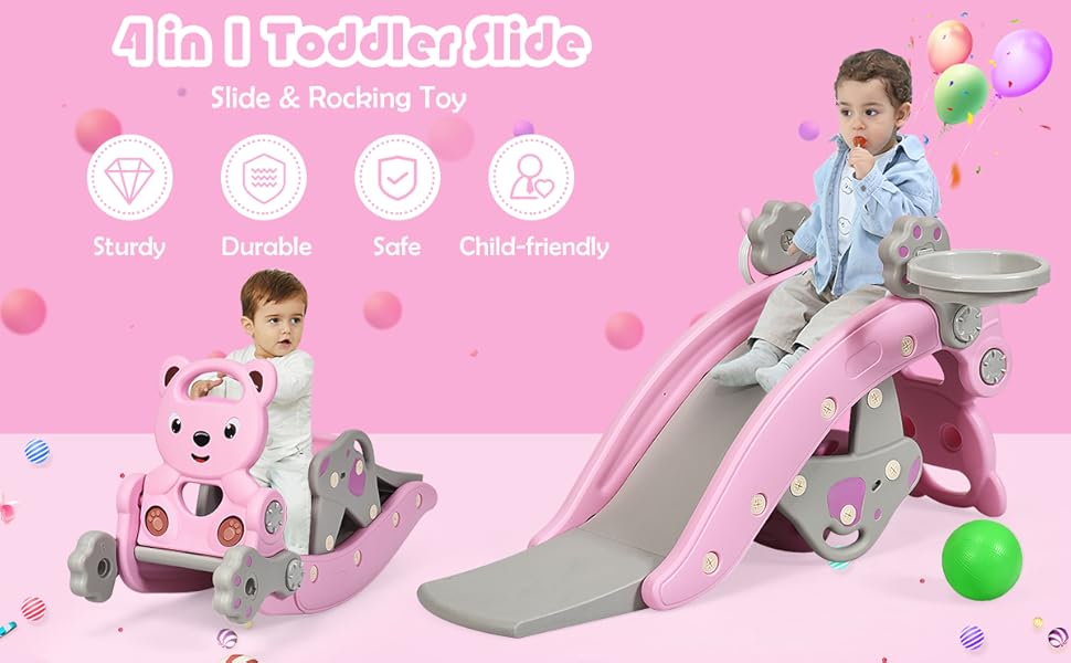 Costzon 4 in 1 Toddler Slide Rocking Toy
