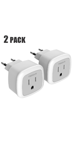 2 PACK Mini European AdapterUniversal Travel Adapter