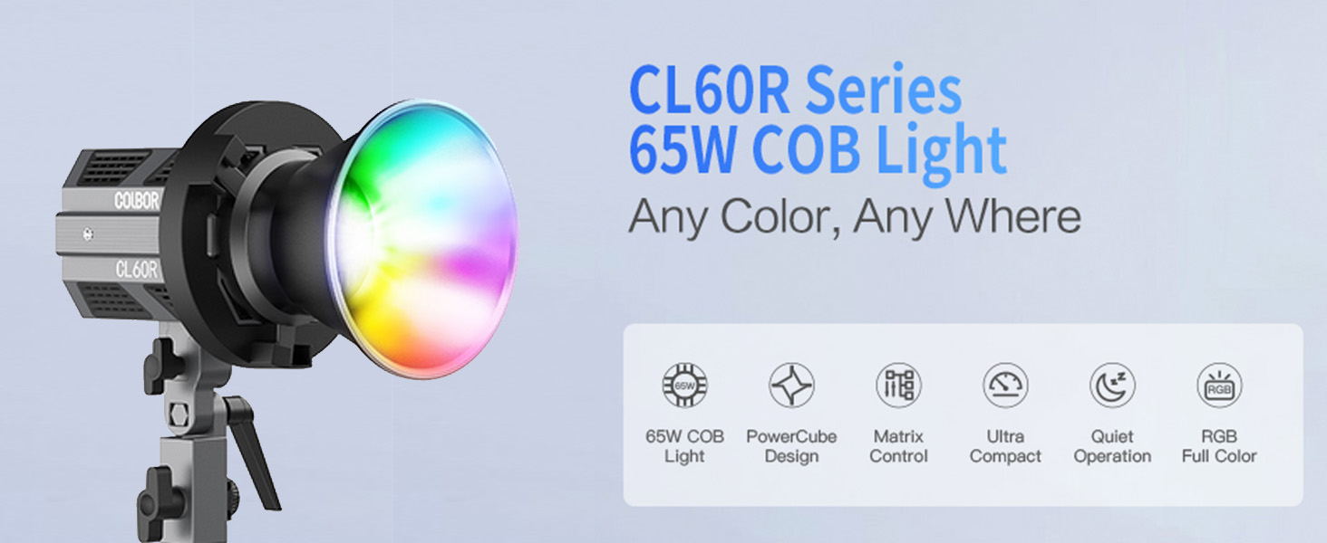 Amazon.com : COLBOR CL60R COB Video Light, RGBWW 65W Full