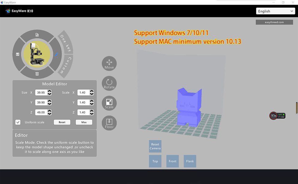3D Printer, Small 3D Printer for Beginner, 40mm / s High Speed Printing, 180°C Rapid Heating and Printing, Printer with Nozzle, Print Size 220 x 220 x 220mm, Easy to Operate (US 15  Small 3D Printer