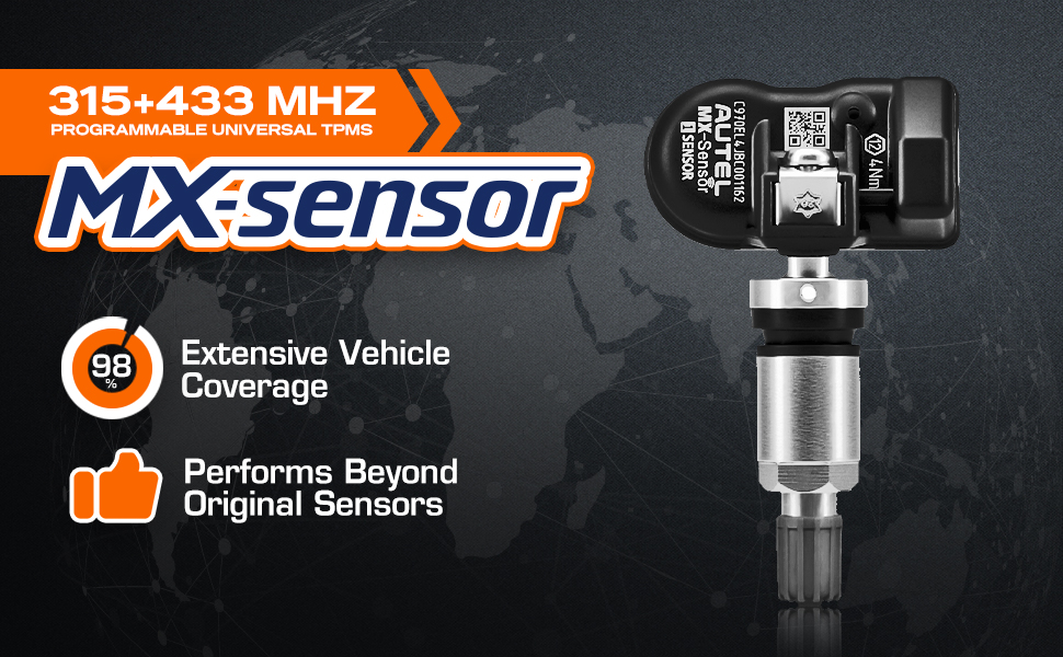 Autel MXSensor 2 in 1 (315MHz + 433MHz)(Pressin) 100 Cloneable TPMS Programmable Sensors for