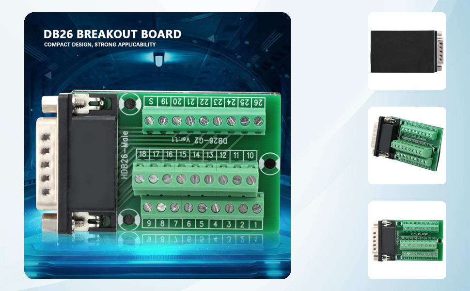 26 Pin DB26 D-SUB Male Adapter to PCB Terminal Module