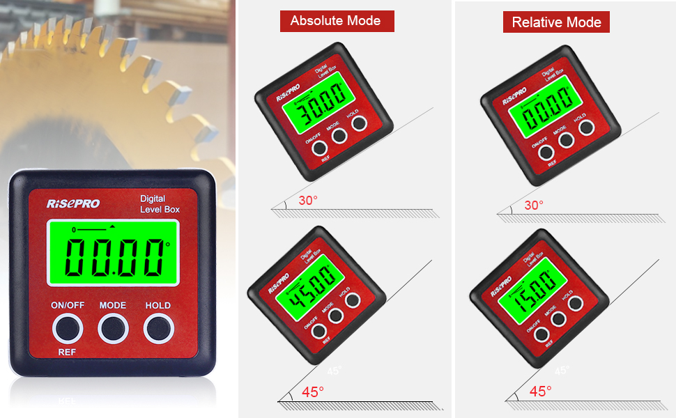 RISEPRO Digital Level Box Angle Gauge Protractor Inclinometer Bevel Box