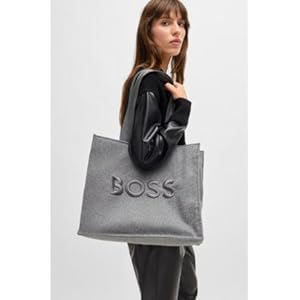 Amazon | [BOSS] [ボス] オーバーサイズロゴ エンブロイダリー トート