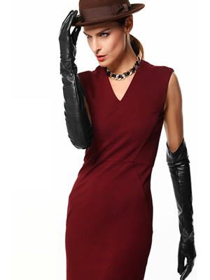 Long Faux Leather Glove