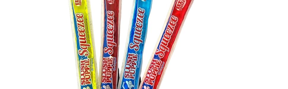 Slush Puppie Freeze Pop The Original Squeeze Freezalicious Ice Pop Lolly Red Cherry Lemon Lime Strawberry And Blue Raspberry Ice Lollies 15 X 10 X 60 Msl Vegetarian Vegan And Gluten Free
