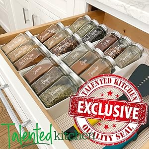 Amazon.com: Set of 2 Spice Drawer Organizer with Jars and ...