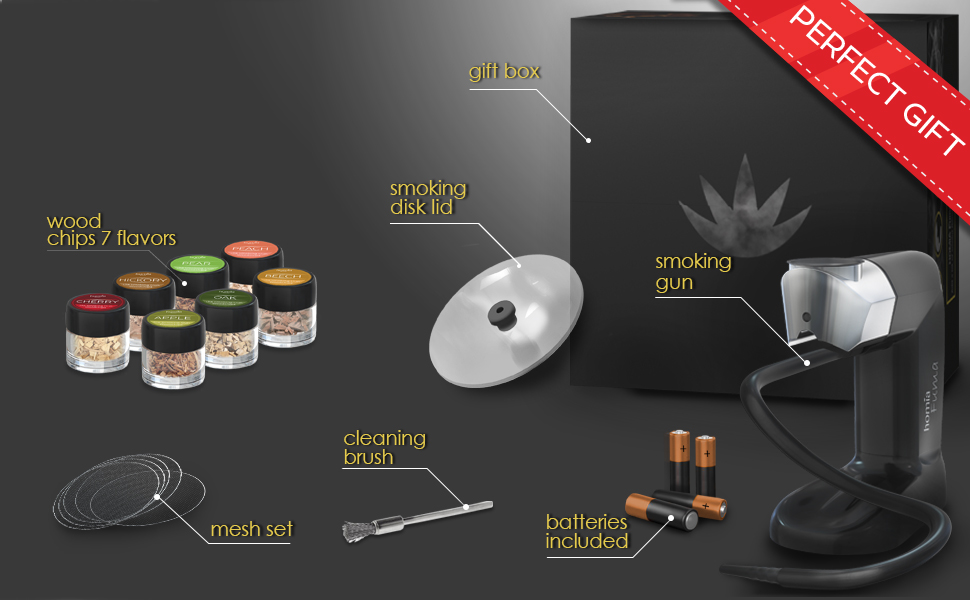 homia Smoking Gun Wood Smoke Infuser Starter Kit, 12 PCS