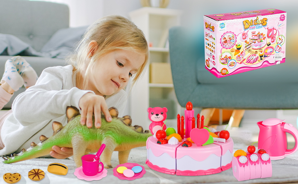 Auidy_6TXD Kids Play Kitchen Accessories Set, Pretend Play