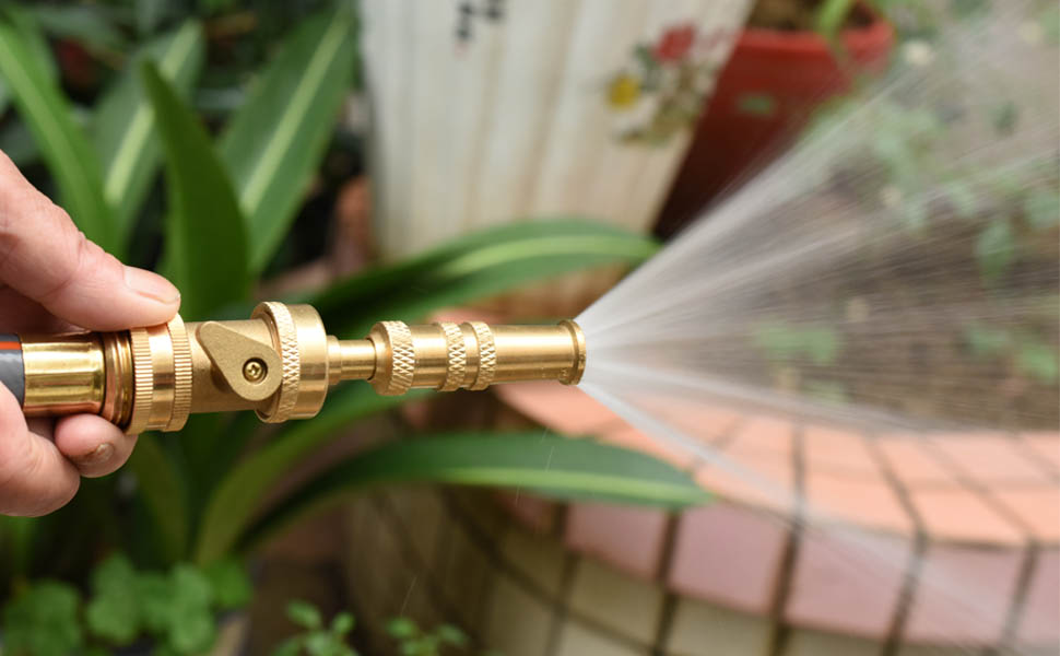 PLG Adjustable Heavy Duty Brass Hose Nozzle, High Pressure