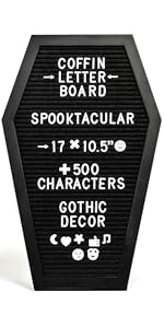 Coffin Letter Board with White Characters