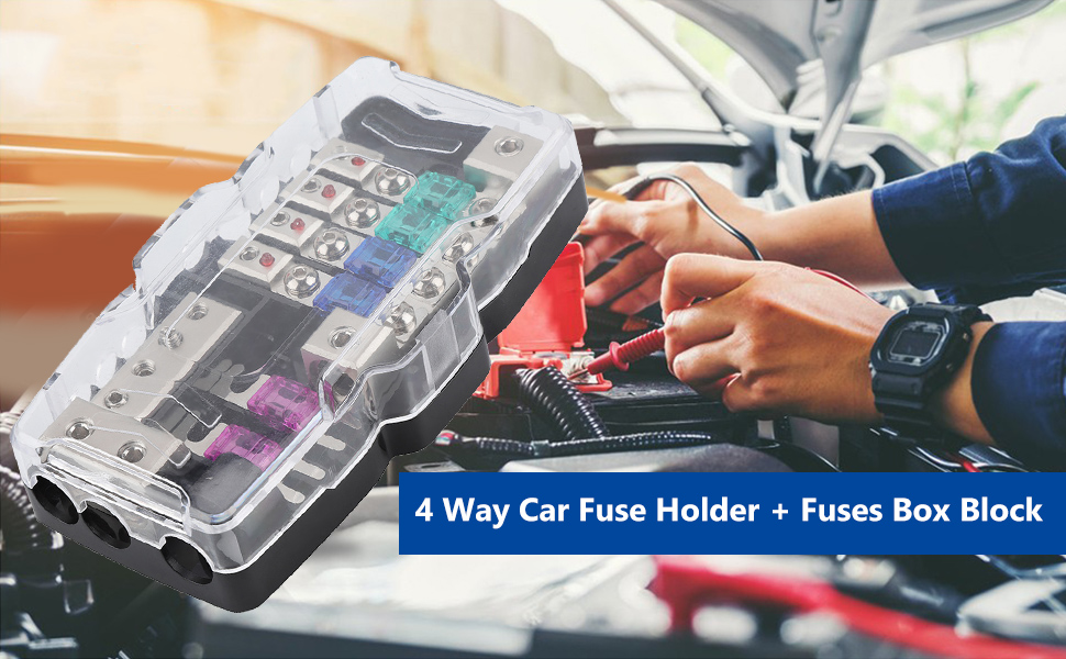4 Way 30A 60A Car Audio Stereo ANL Blade Fuse Holder
