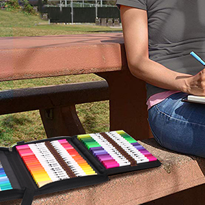 Amazon | M ZSCM カラーペン 60色セット 水彩画筆 アーティスト