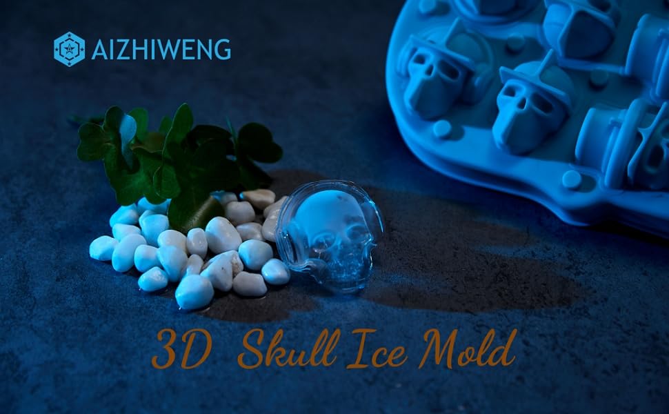 1 Pack of Skull Ice Cube Molds Home & Kitchen