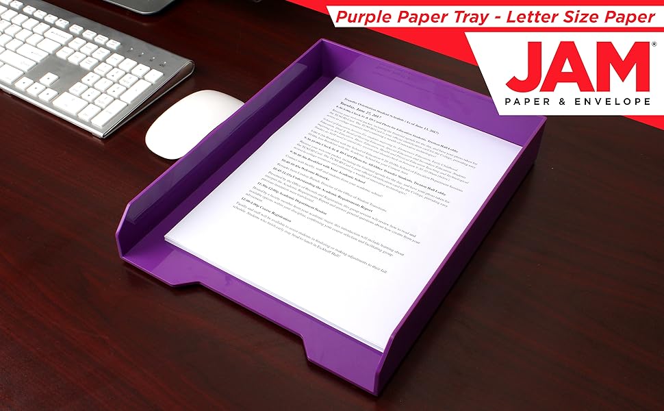 purple stackable paper tray