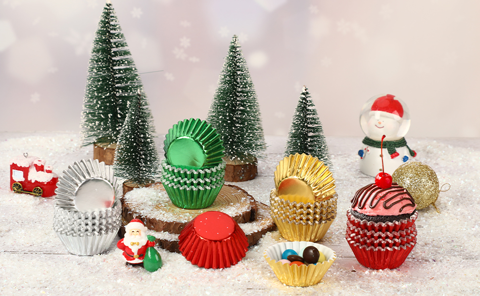 AUGSUN 400pcs Christmas Mini Foil