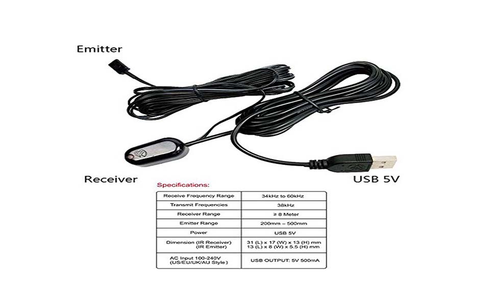 IR Remote Control Extender Receiver Emitter Repeater System