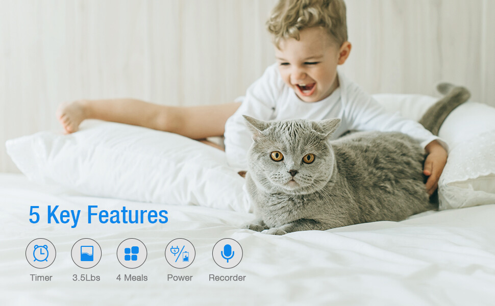 Pet Supplies isYoung Automatic Pet Feeder, 118oz/3.5L Smart Food