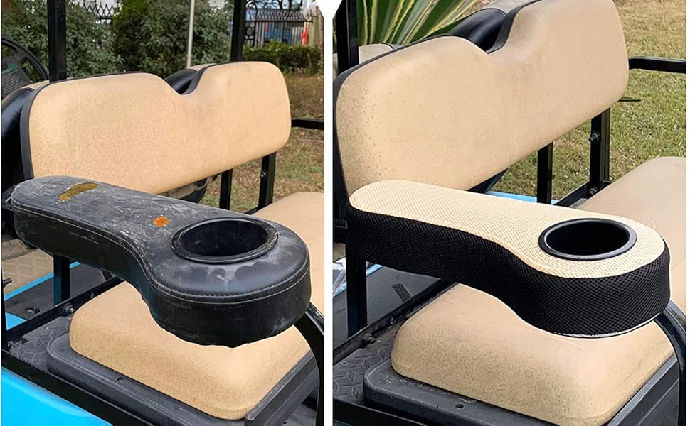 10L0L Golf Cart Rear Seat Arm Rest Cover ,Breathable Washable Polyester Mesh Cloth