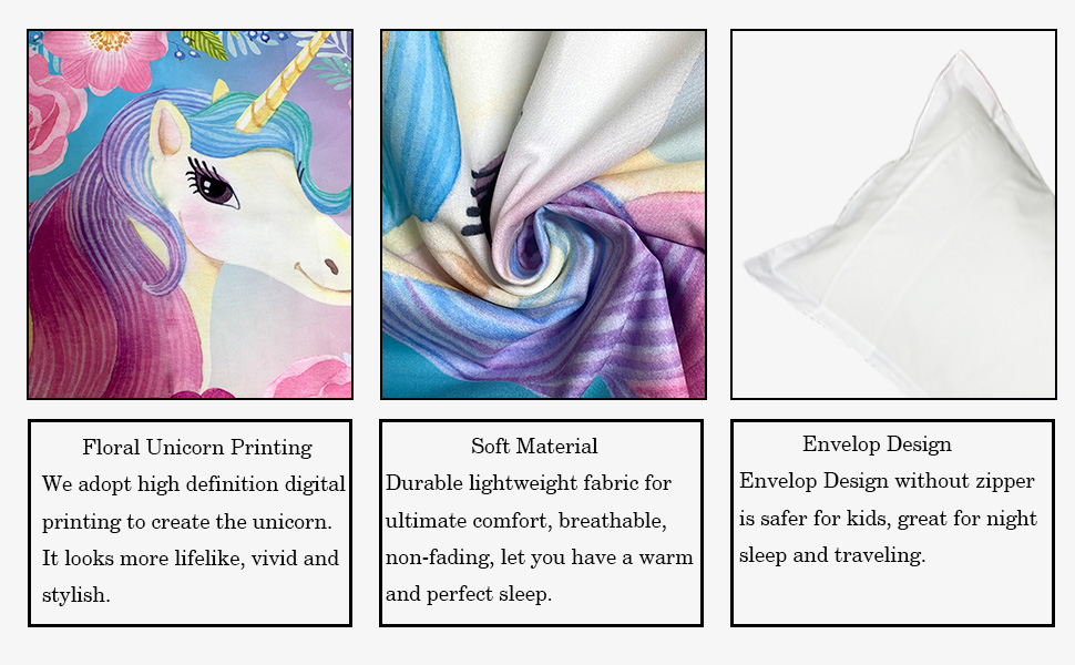 ADASMILE A & S Kids Unicorn Pillow Cases 2 Pieces Cute