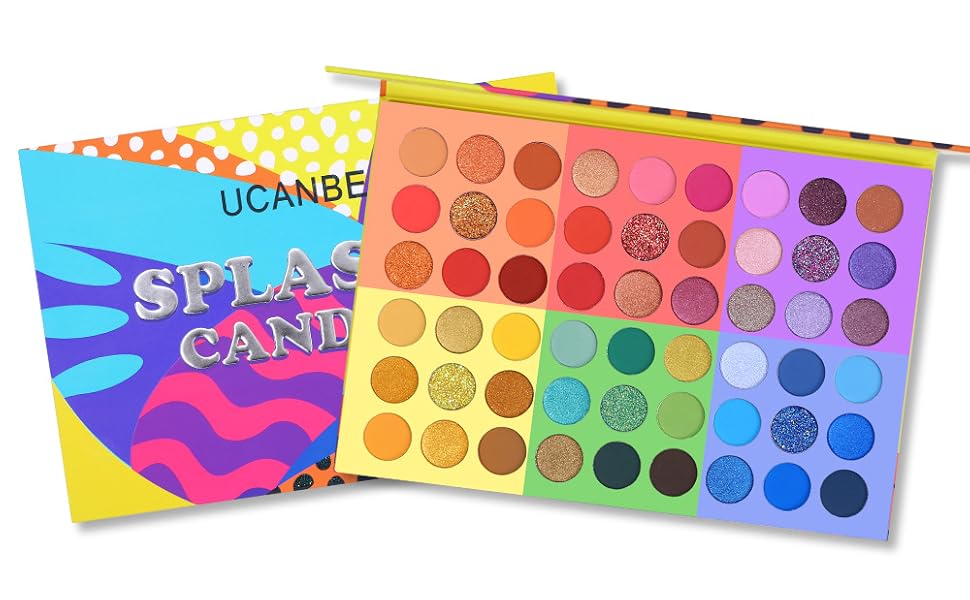 Splashy Candies Lidschatten-Palette 54 Farben Metallic Shimmer Matte Hochpigmentiertes Lidschatten