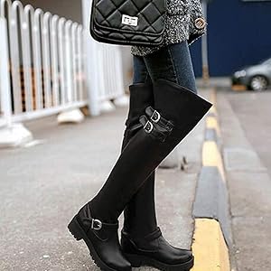 Amazon | [ANGELCITY] ニーハイブーツ 厚底ブーツ 長靴 ロング