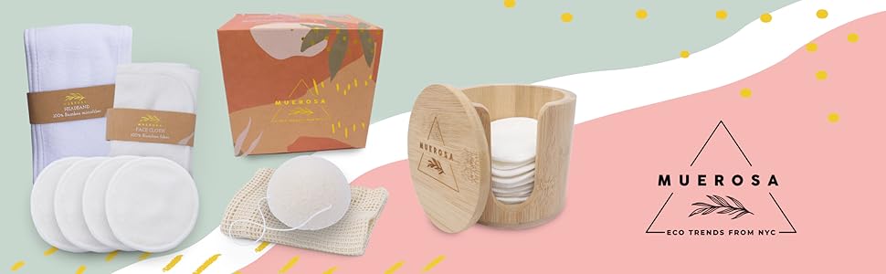 Muerosa All in One, Skincare Set, Reusable Makeup Remover pads