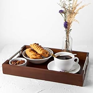 bamboo serving tray food eating large decorative tiered outdoor indoor modern farmhouse tea ottoman