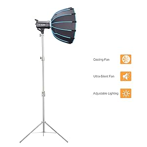 Godox SL-60W Kit with Softbox and 2.8M Stainless Steel Light Stand LED Video Light