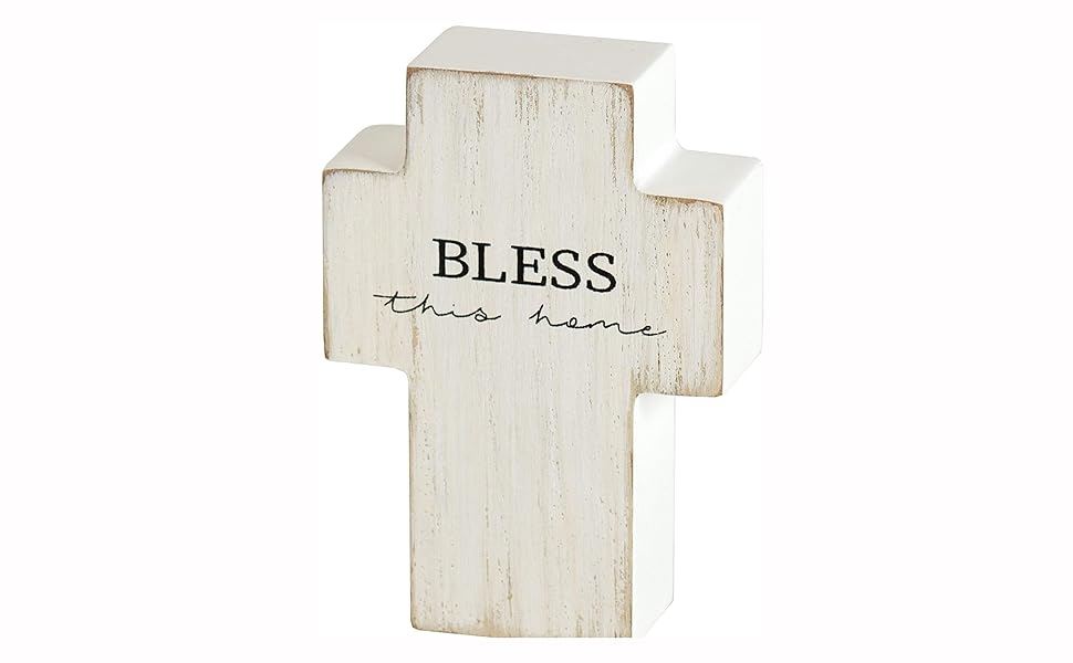 Amazon.com: Bless This Home Distressed White 4 x 3 MDF
