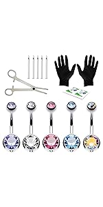 BELLY RING PIERCING KIT