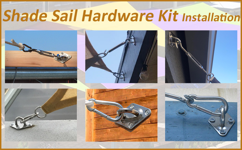 Cool Area 8 Inch 316 Stainless Steel Shade Sail Hardware