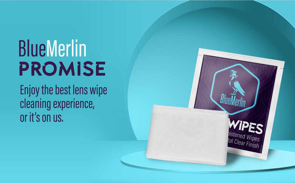 Blue lens cleaning wipes for glasses.