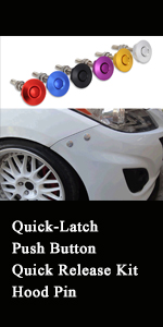 Quick-Latch Push Button Quick Release Kit Hood Pin