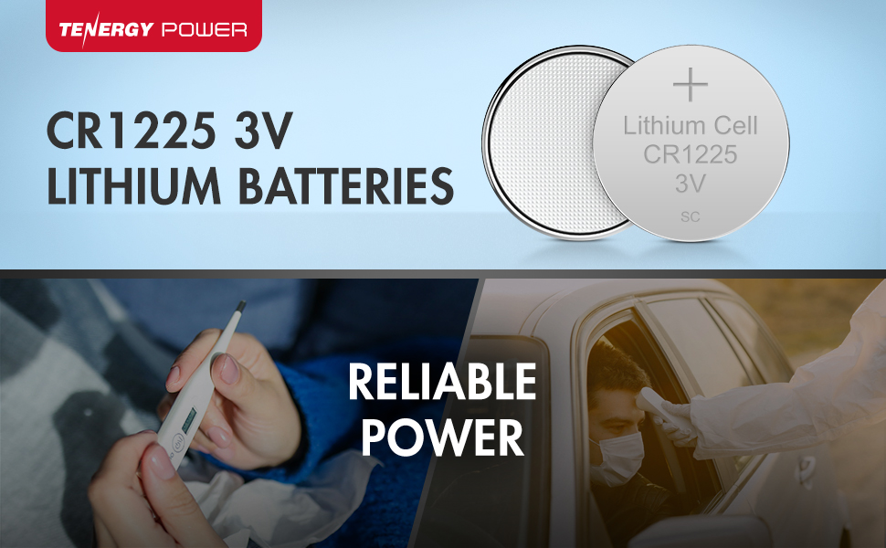 Tenergy 3 Volt Battery CR1225, Button Cell Batteries, Ideal