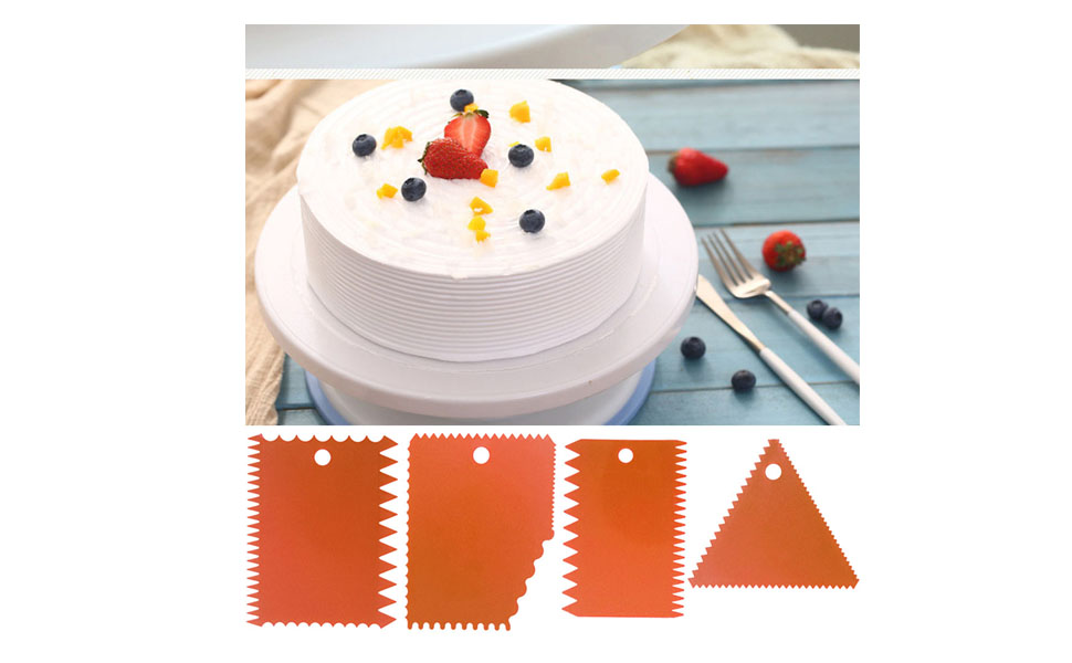 Cake Scraper Smoother Tool Set, DaKuan 12 pcs Cake Smoothing Cutter