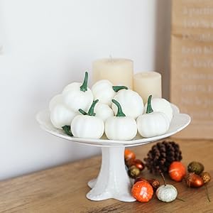 white pumpkins for halloween fall table decor