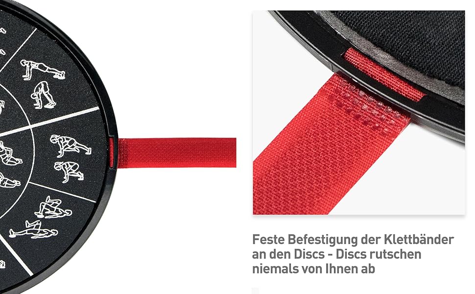 Secure attachment of the Velcro straps to the discs - discs never slip off you.