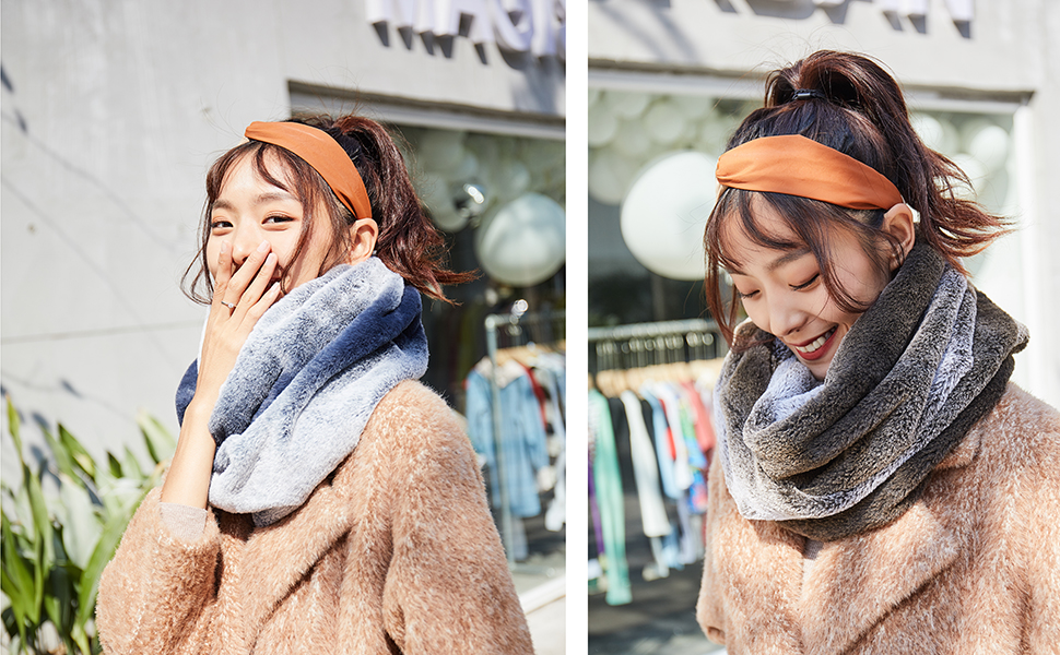 ファー スヌード グラデーション Amazon | ファー スヌード メンズ レディース 冬 用 フェイク