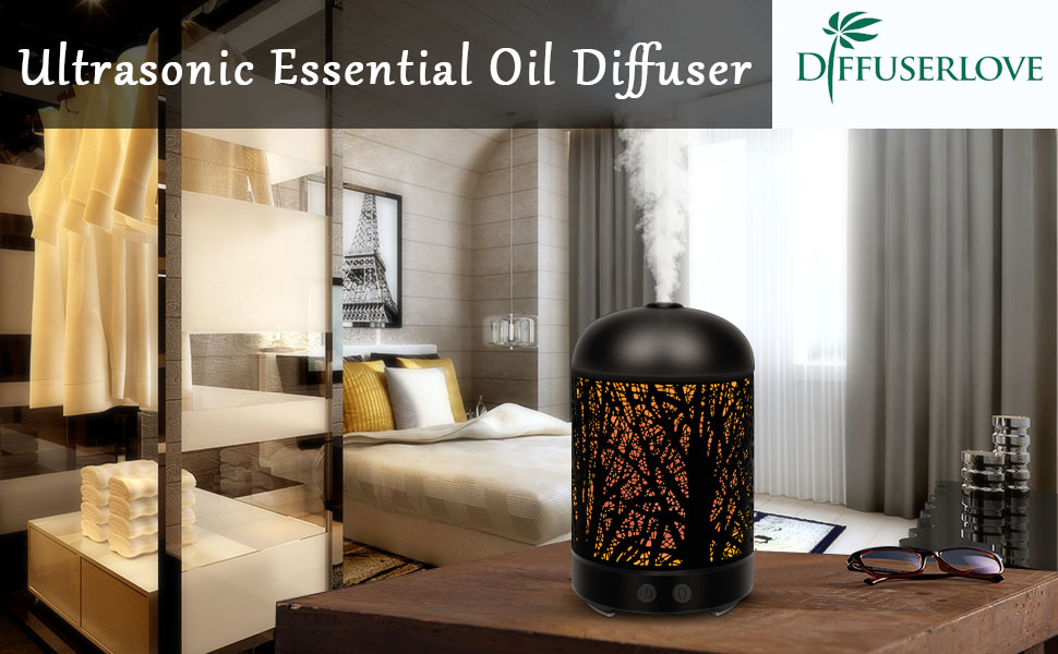Diffuserlove Essential Oil Diffuser 100ml Metal Aromatherapy Oil