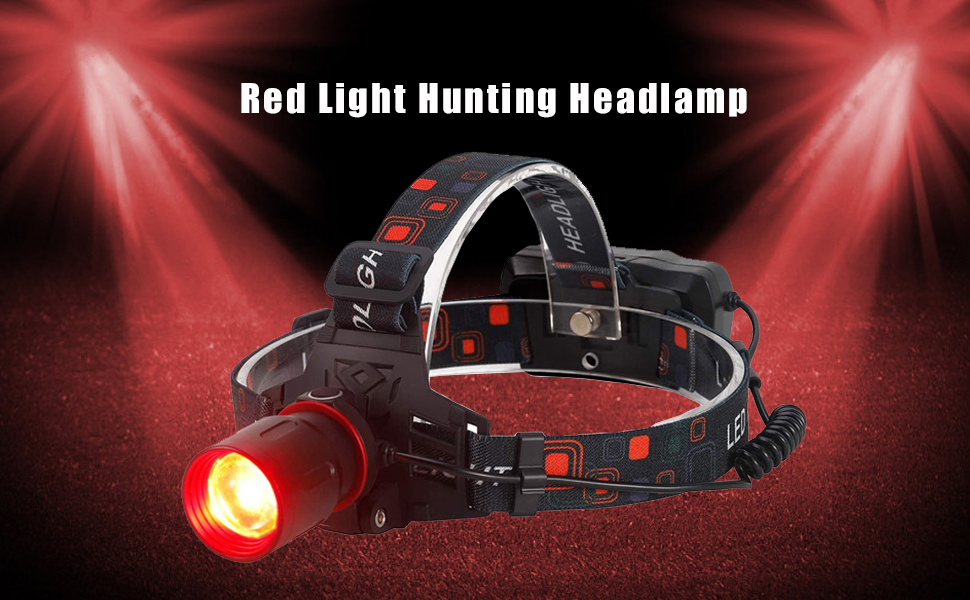 XLENTGEN Red Light Hunting Headlamp Rechargeable Red LED Headlamps 3
