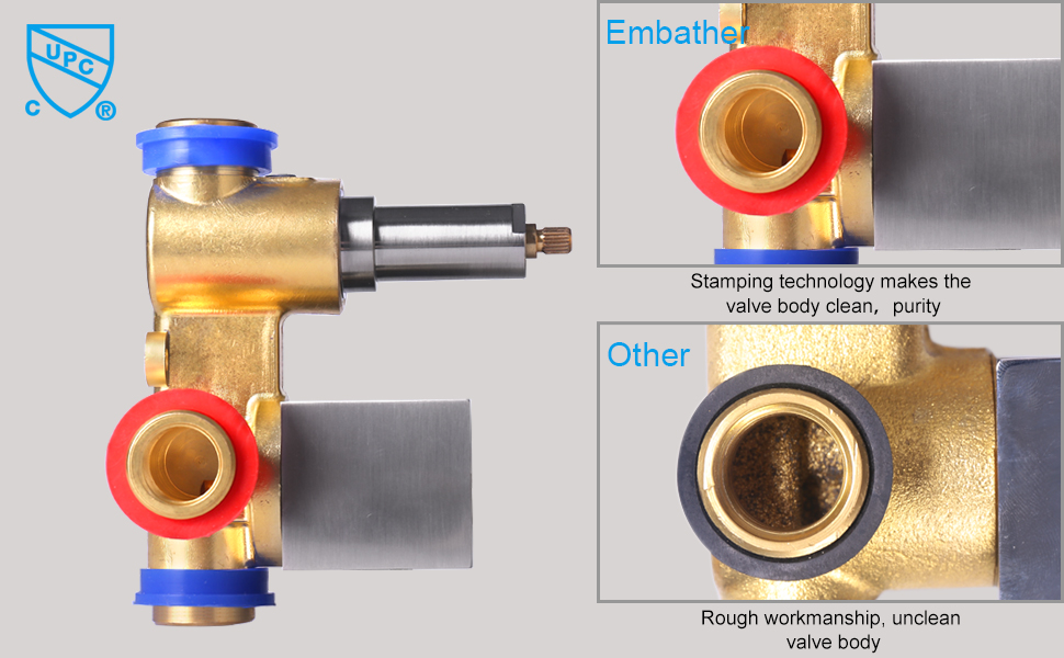 EMBATHER Shower System with Waterfall Tub Spout Shower Faucet Set with 10 Inch Rain Shower Head